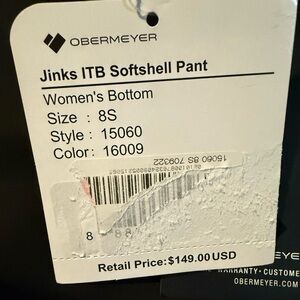 Obermeyer JINKS Stirrup SKI pants size 8S in black. New with tags. Never worn.